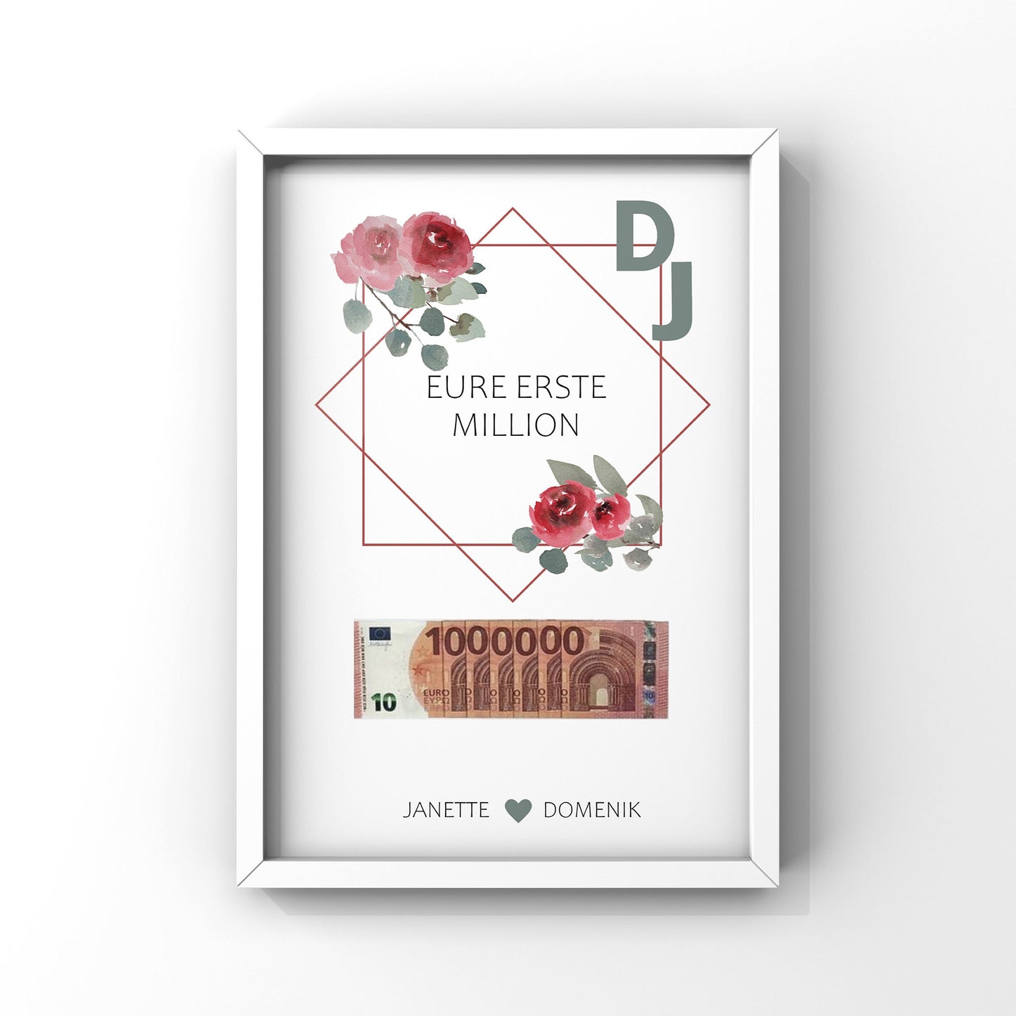 Hochzeitsposter Digital "Eure Erste Million" Hochzeitsgeschenk