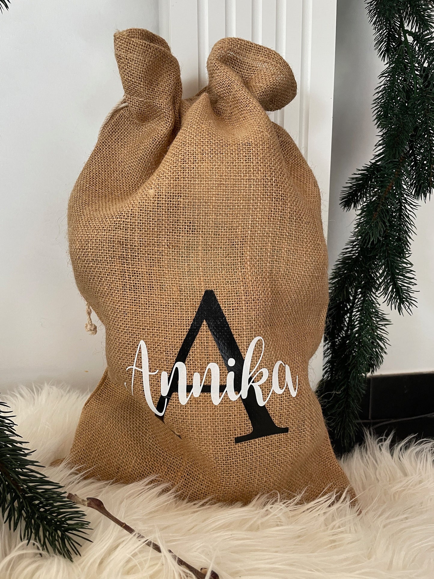 Nikolaussack Jute Weihnachtsgeschenk personalisiert