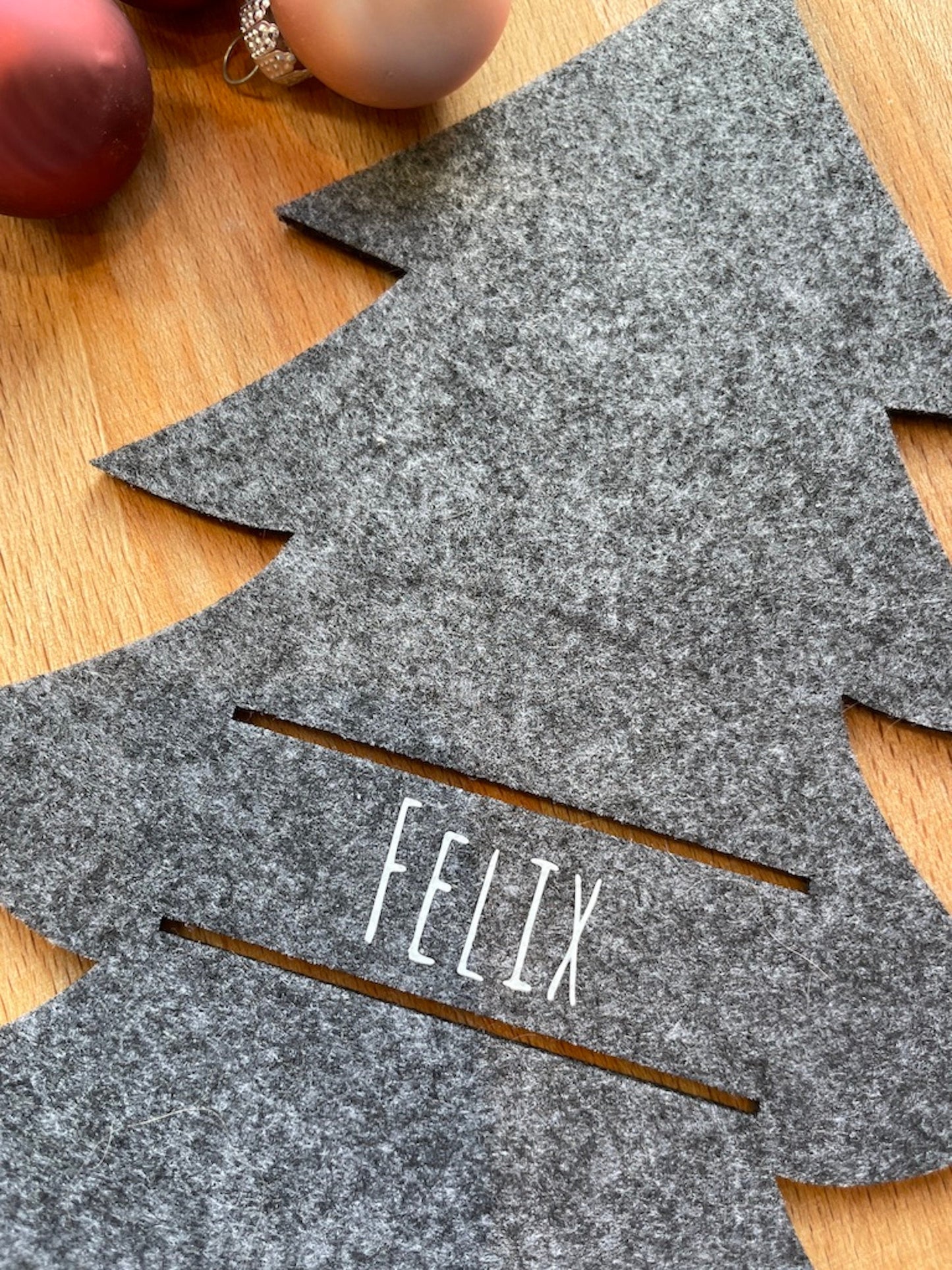 Weihnachtsdeko Besteckhalter Filz Name