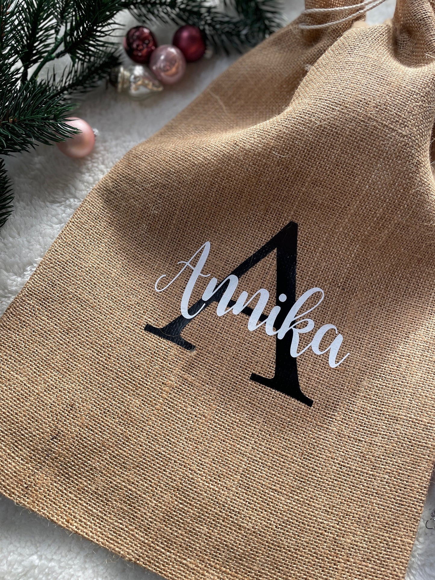Nikolaussack Jute Weihnachtsgeschenk personalisiert