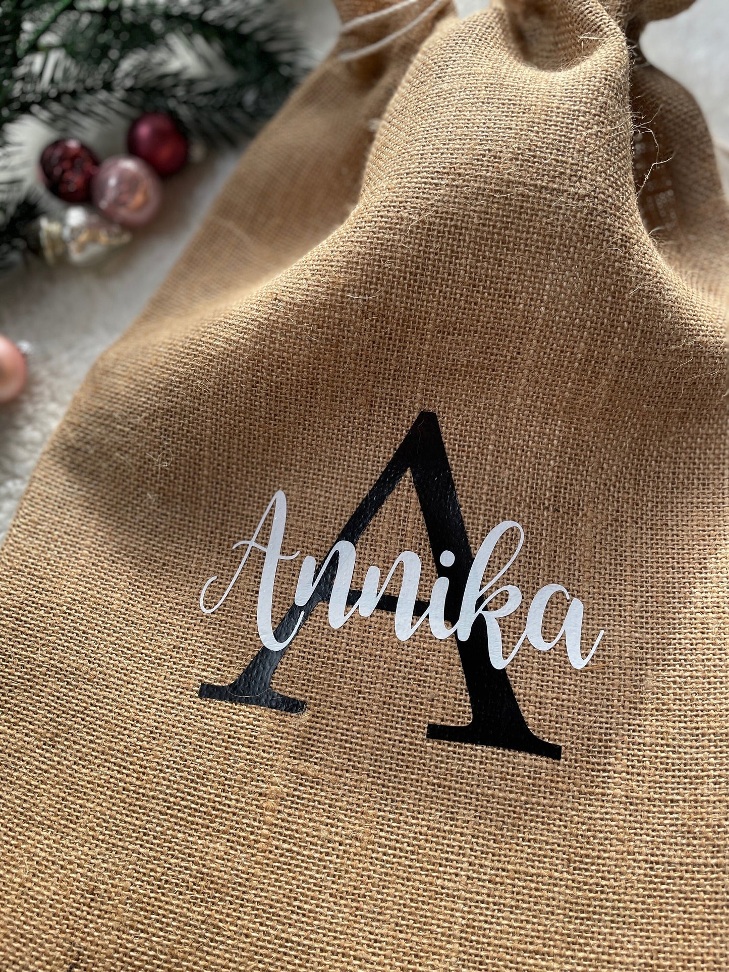 Nikolaussack Jute Weihnachtsgeschenk personalisiert