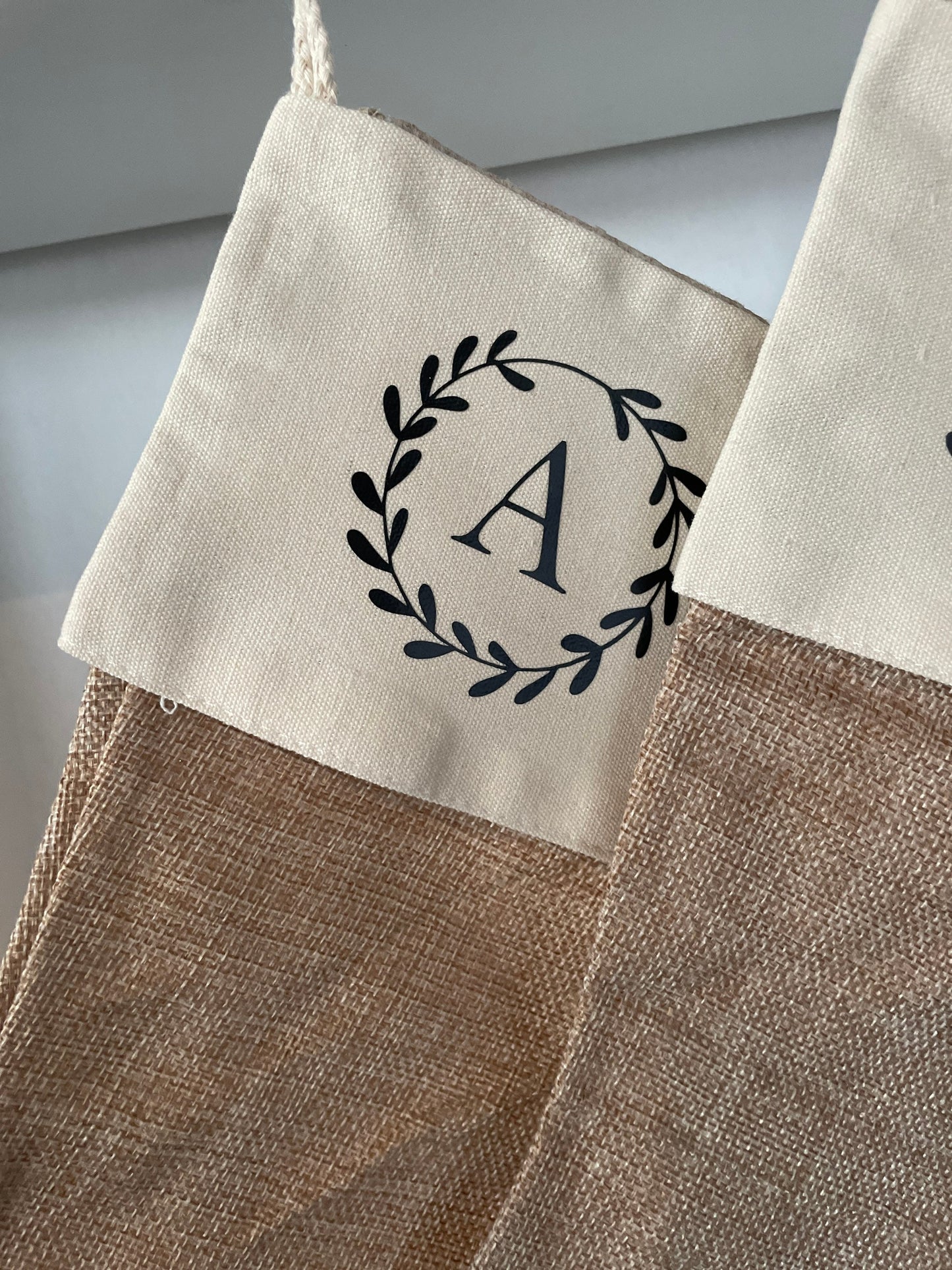Nikolausstiefel Jute personalisiert Initial