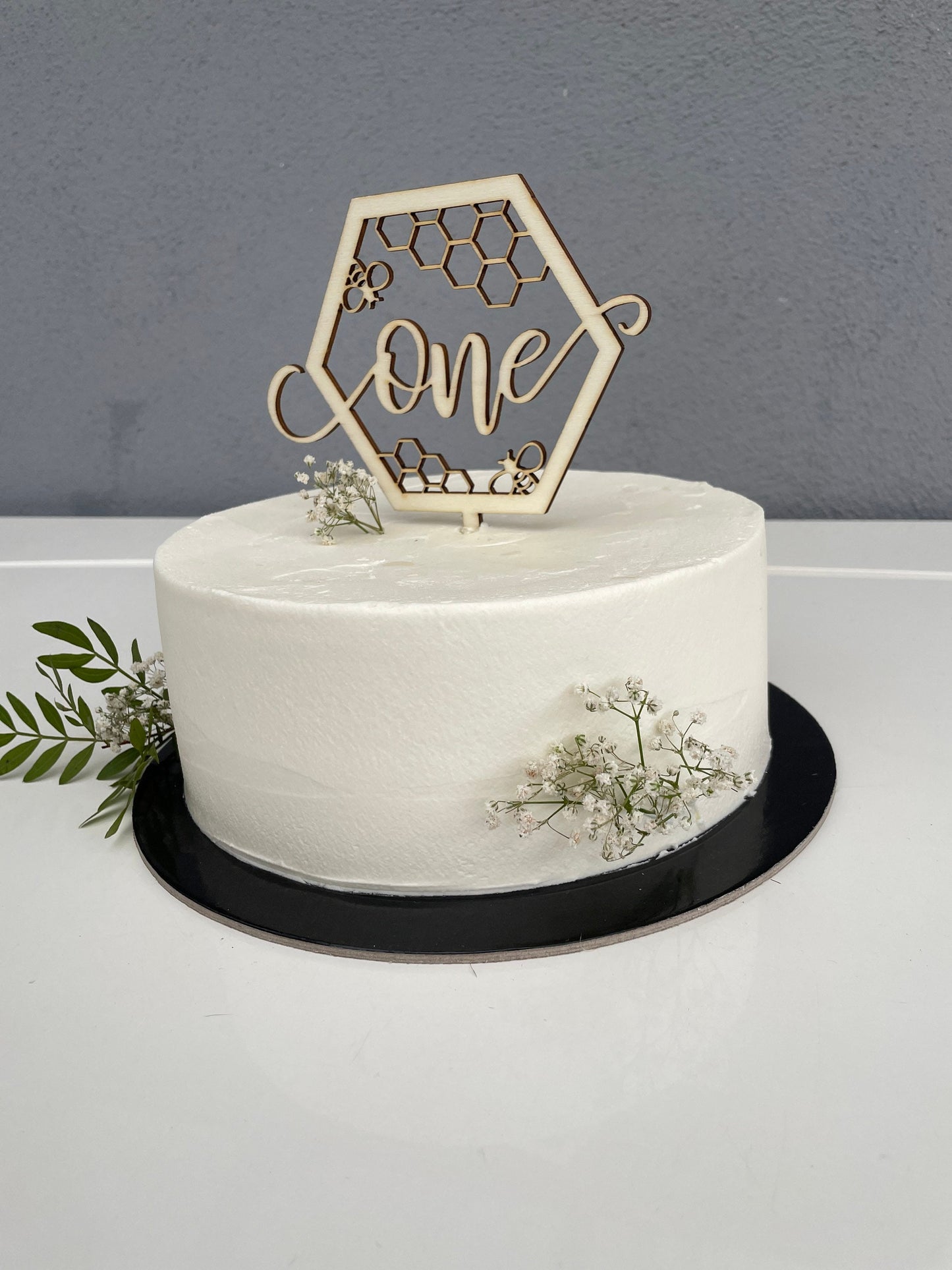 Cake Topper Geburtstag Kinder Biene One Holz
