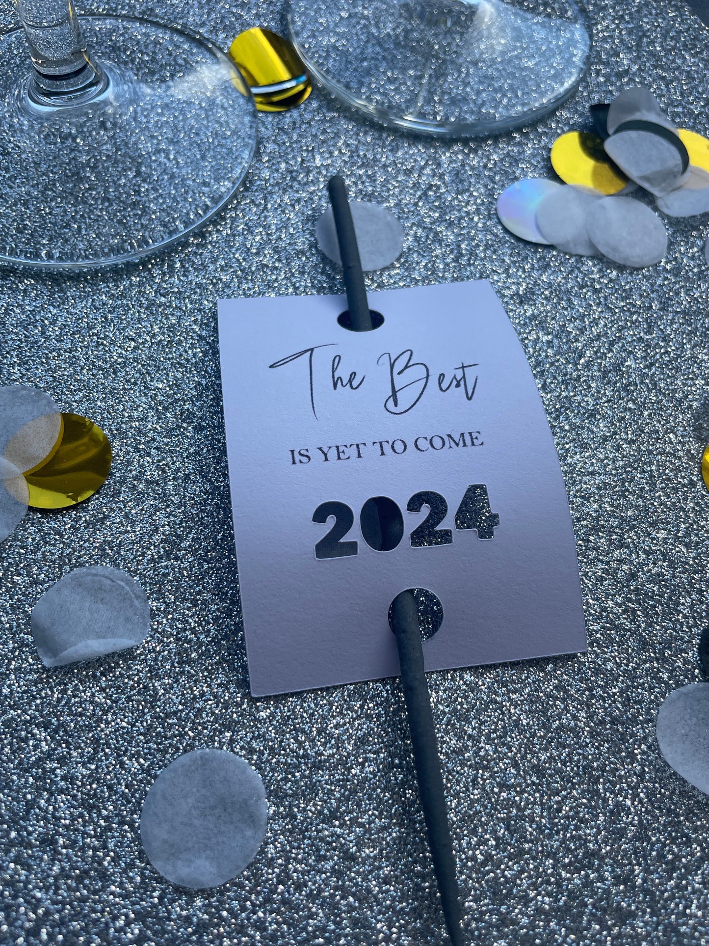 Silvester Wunderkerzen Etiketten Deko „The best is yet to come“
