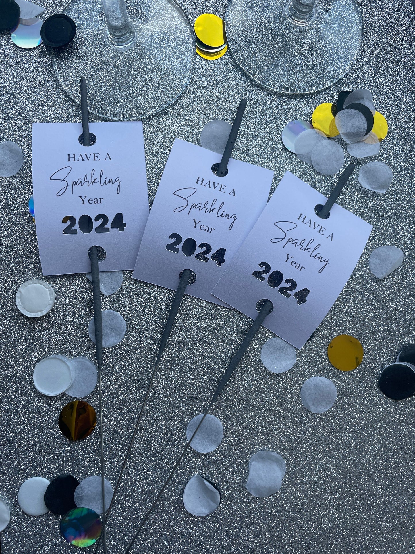 Wunderkerzen Anhänger Sylvester "Have a Sparkling Year"