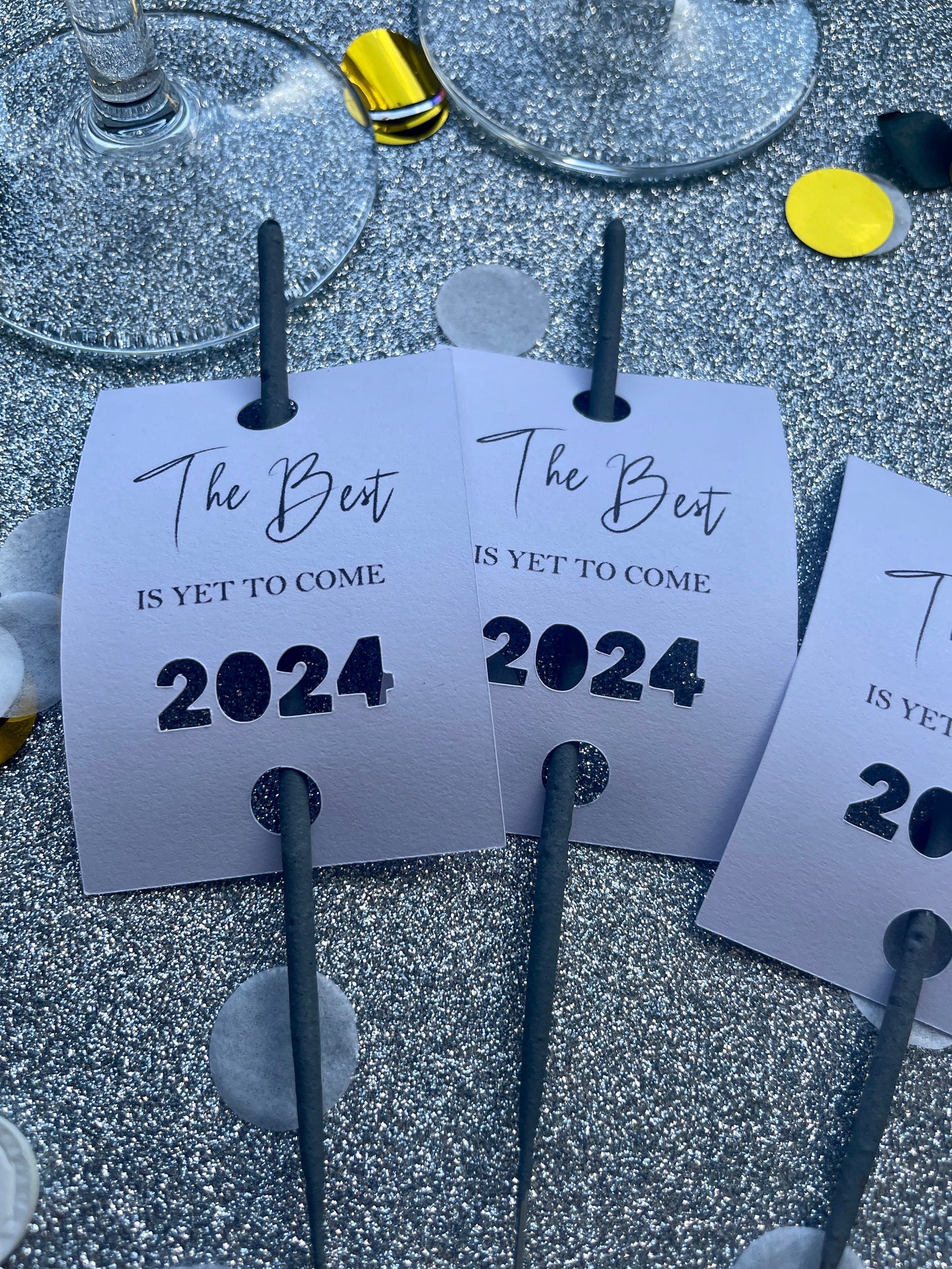 Silvester Wunderkerzen Etiketten Deko „The best is yet to come“