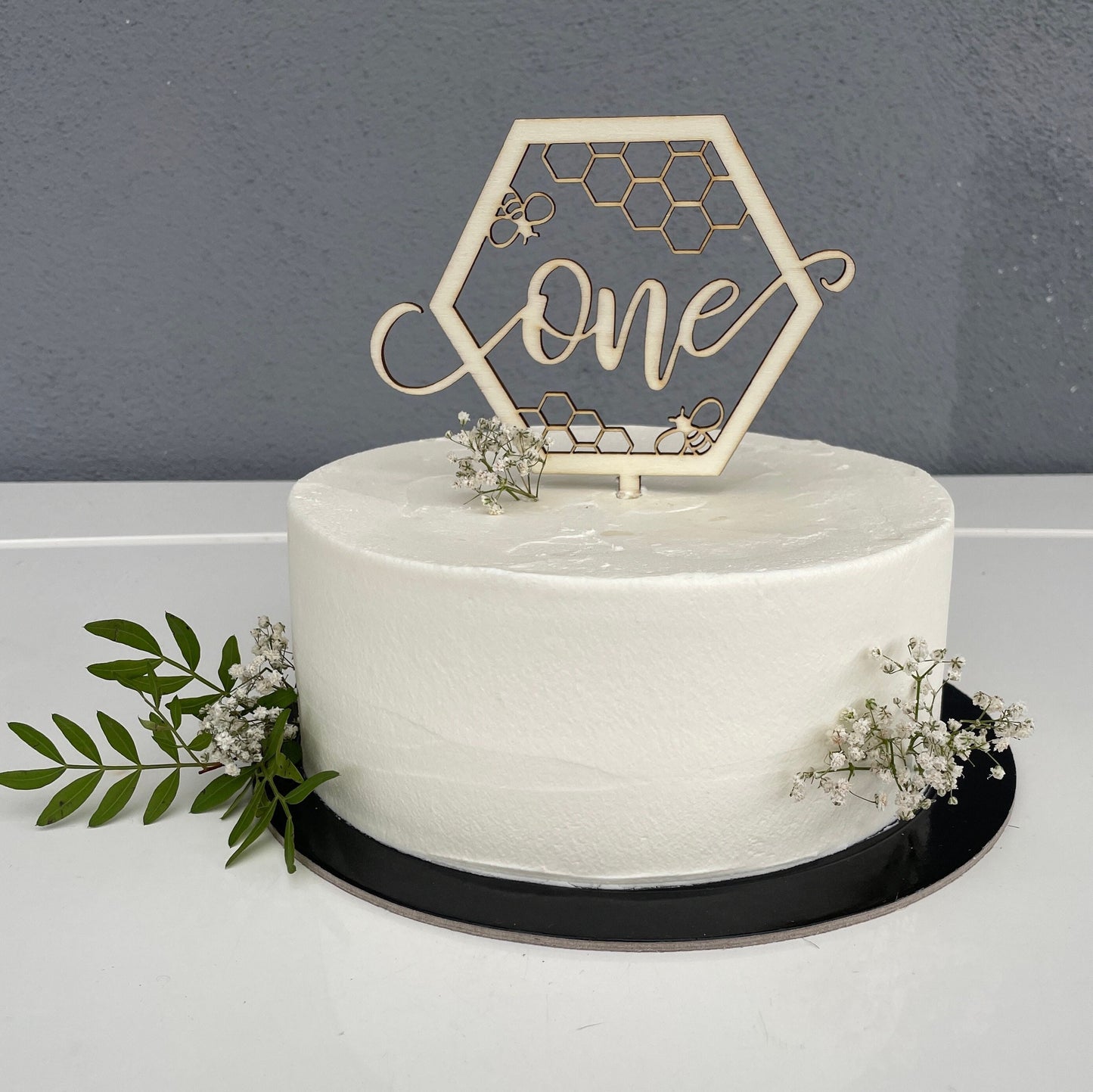 Cake Topper Geburtstag Kinder Biene One Holz