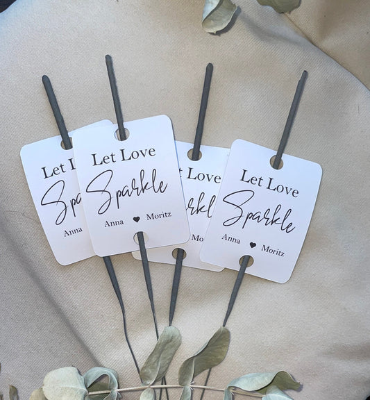 Hochzeit Wunderkerzen Anhänger „Let Love Sparkle“