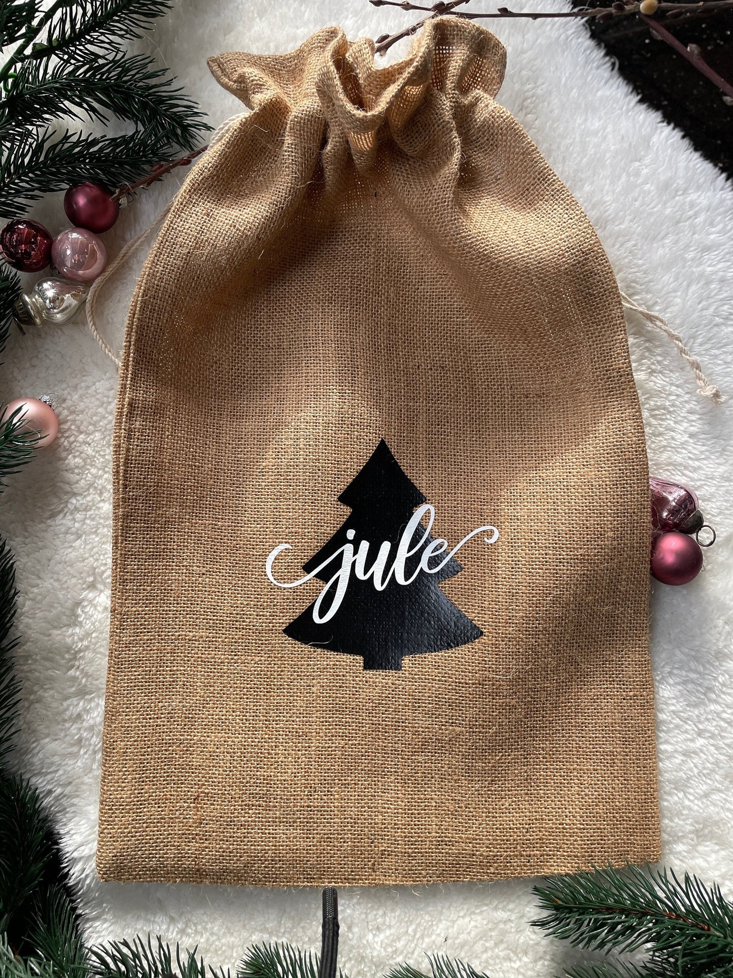 Nikolaussack Jute Geschenkbeutel Weihnachten Tannenbaum