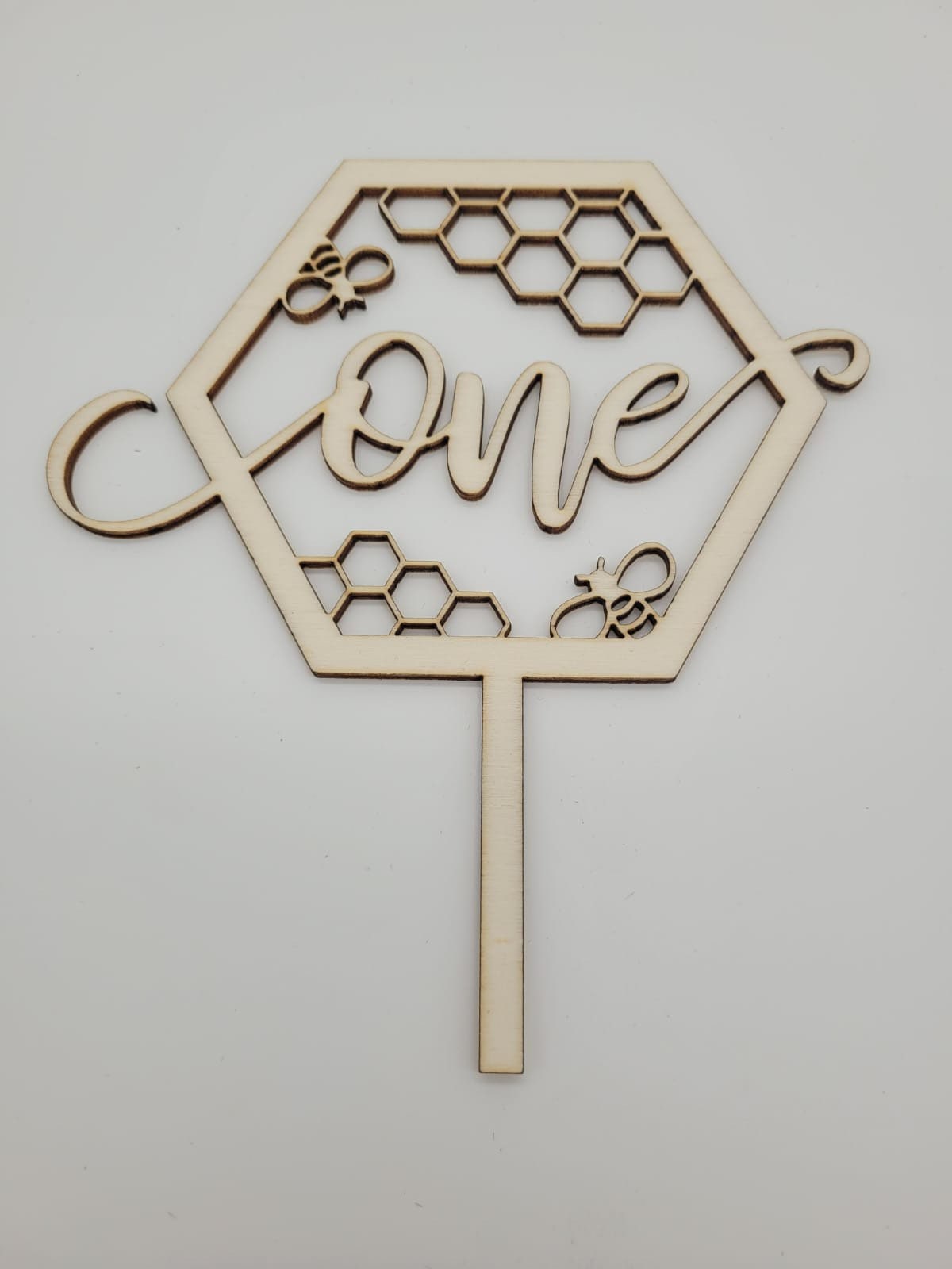 Cake Topper Geburtstag Kinder Biene One Holz