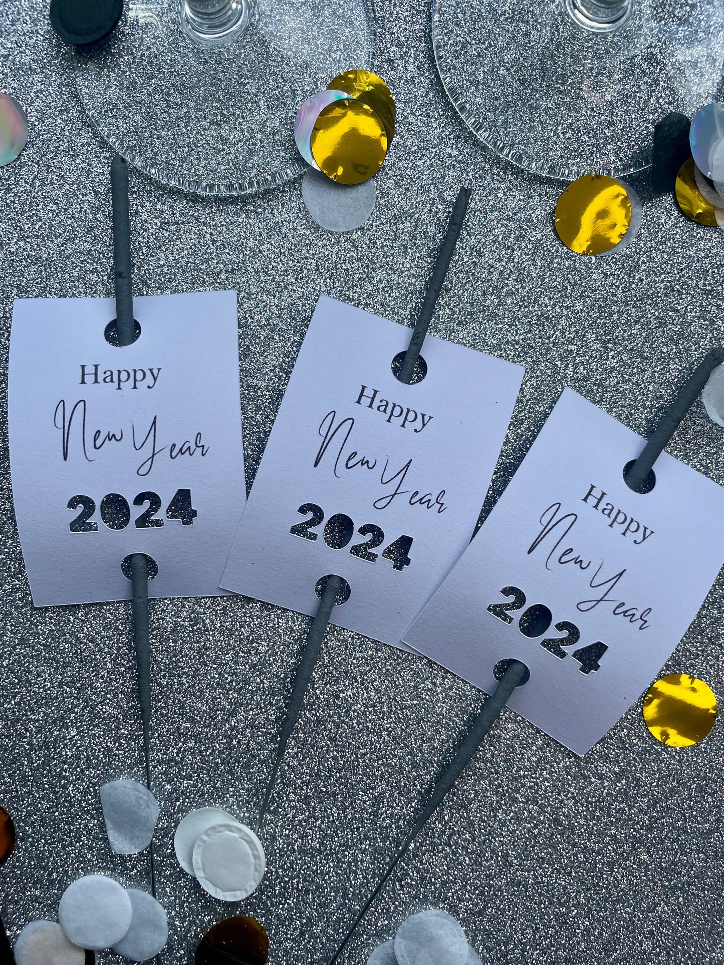 Sylvester Anhänger Wunderkerzen Happy New Year