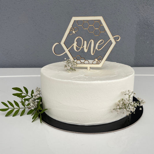 Cake Topper Geburtstag Kinder Biene One Holz